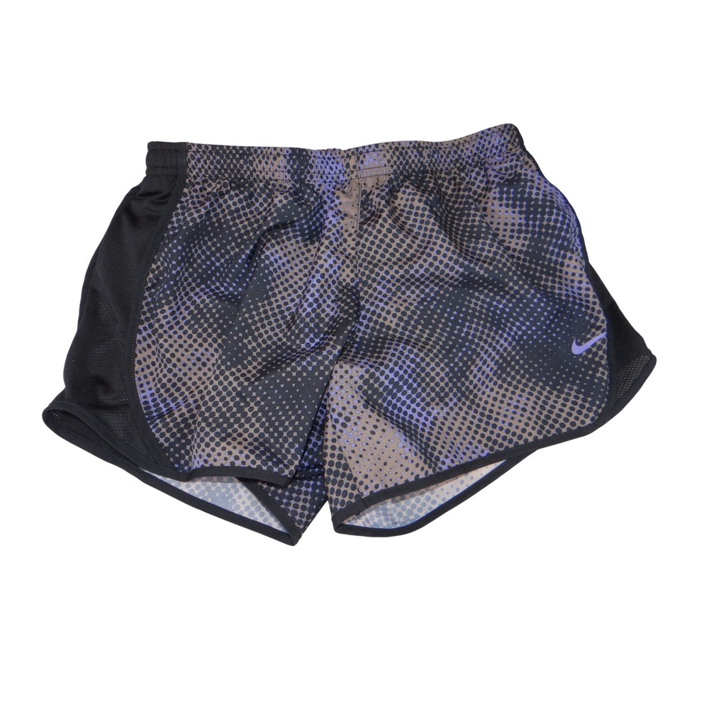 Nike Women Dri-FIT Running Shorts Purple Grey Polka Dot Mesh Athletic Large 4467